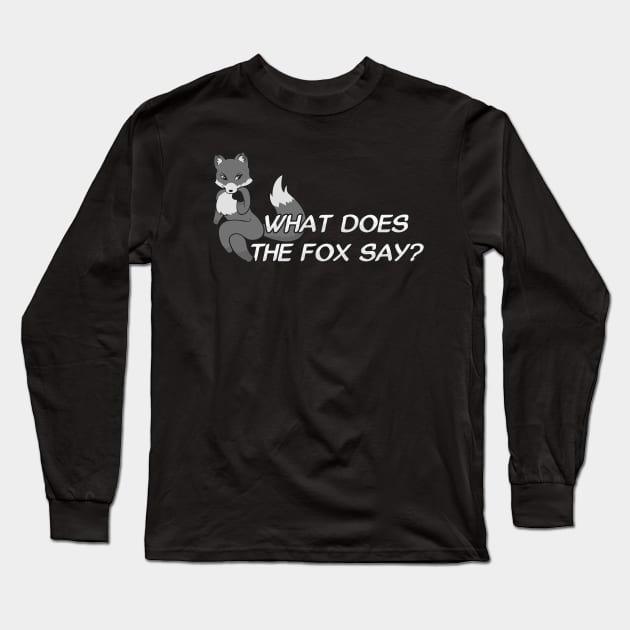 What does the fox say? - Gray Long Sleeve T-Shirt by Brony Designs